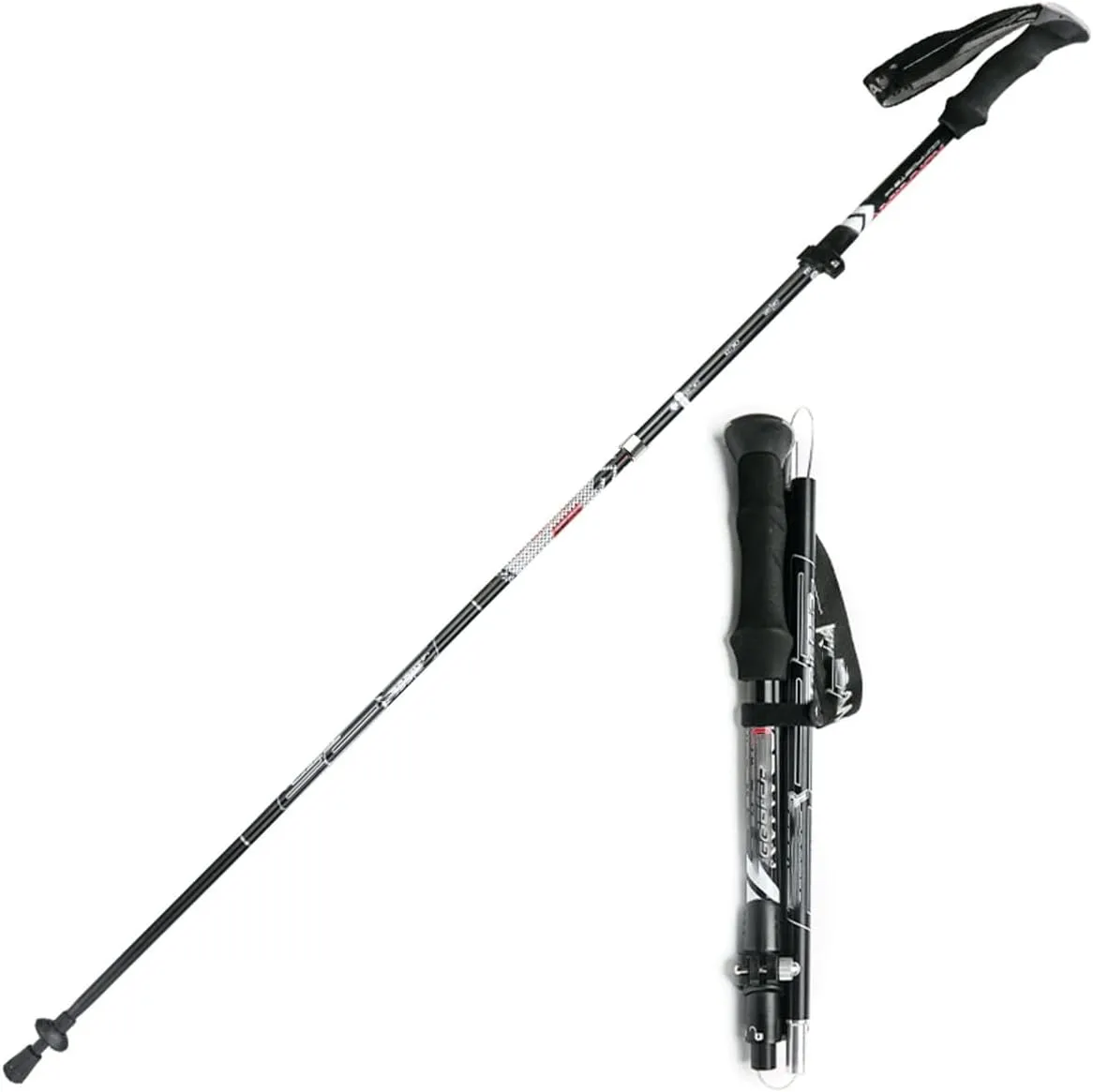 Trekking Poles, Aluminum Alloy Hiking Poles with Quick Lock System, Telescopic Hiking Stick for Camping Mountaining