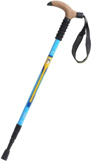 Trekking Poles Carbon Fiber Lightweight Telescopic Tri-fold Hiking Poles Walking Sticks Cork Grip Inner Lock System for Man and Female in Hiking Camping Walking Trekking (Red)