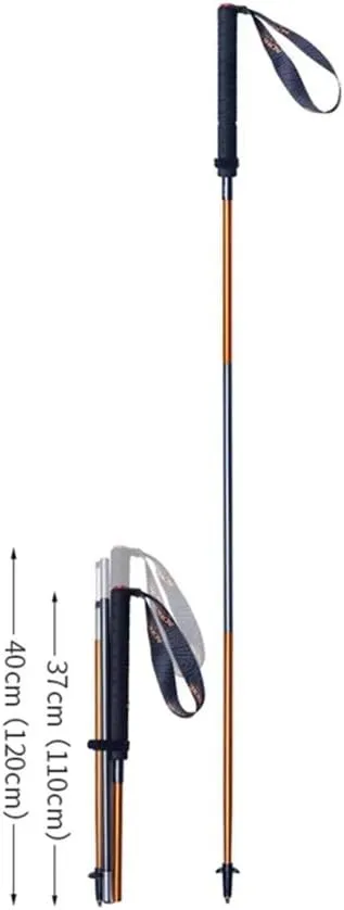 Trekking Poles Collapsible Hiking Pole Pair - EVA Handle 2pc Ultralight Folding Walking Sticks, Lightweight Aluminum 7075 Carbon Fiber Foldable Trekki (2pc 120cm)