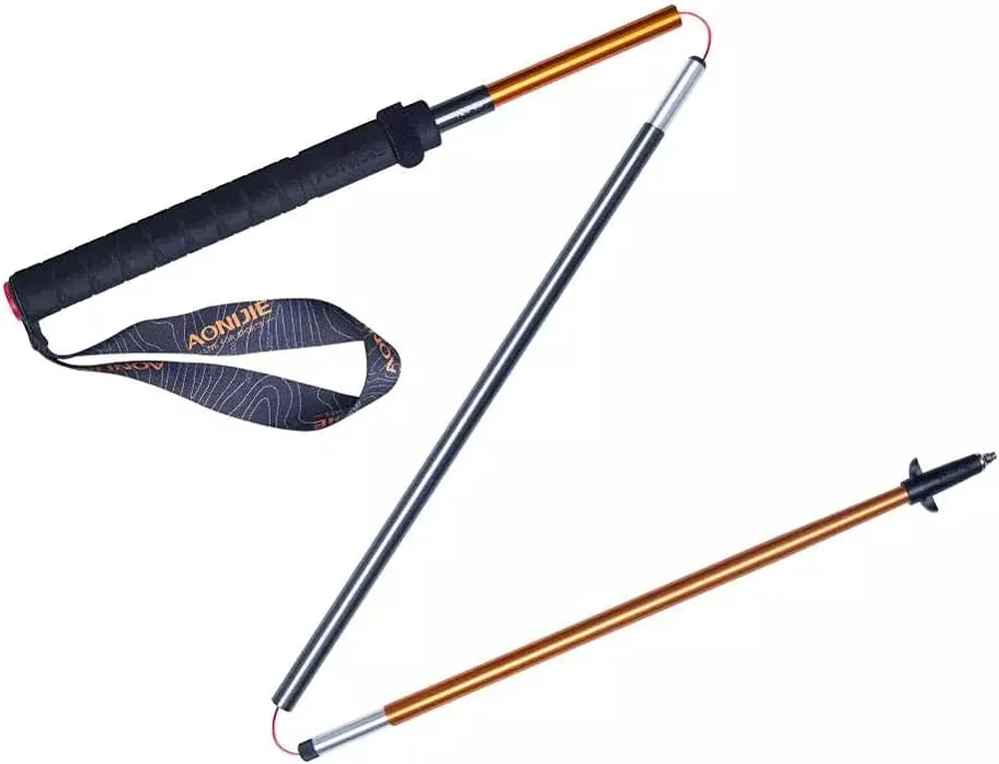 Trekking Poles Collapsible Hiking Pole Pair - EVA Handle 2pc Ultralight Folding Walking Sticks, Lightweight Aluminum 7075 Carbon Fiber Foldable Trekki (2pc 120cm)