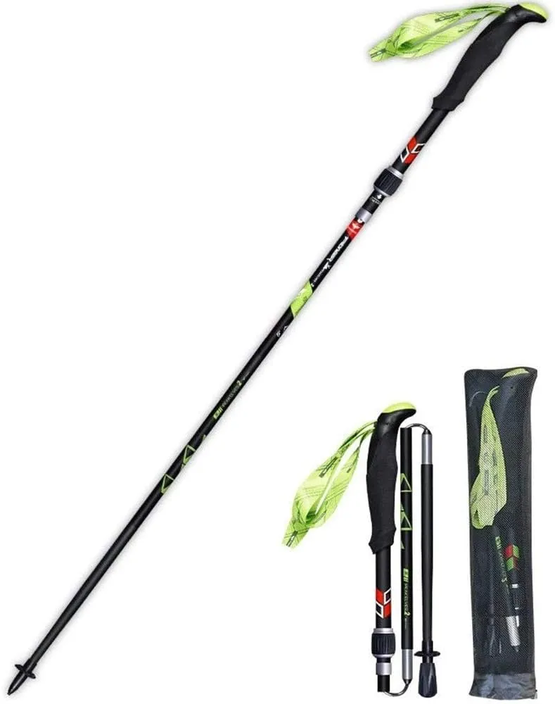 Trekking Poles Collapsible Hiking Poles,1 Pack Full Carbon Fiber Backpacking Walking Sticks,Antishock and Quick Lock System, Telescopic, Collapsible,