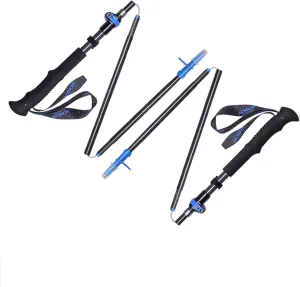 Trekking Poles, Foldable Telescopic Light Hiking Trekking Poles, Strong Earthquake-Resistant Outdoor Trekking Poles, Easy to Carry and Store (Blue 2pcs)