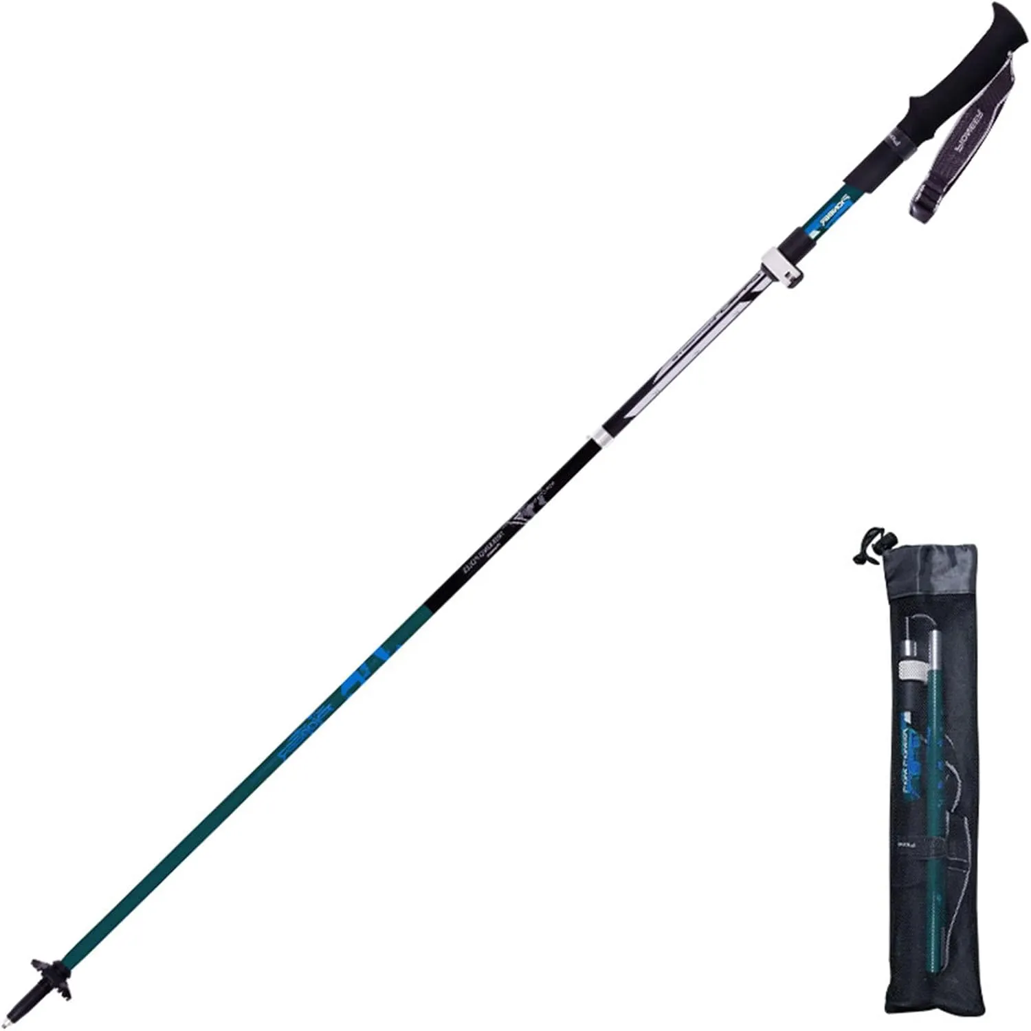 Trekking Poles for Women for Men Carbon Fibre Collapsible Hiking Poles Telescopic Hiking Stick Trek Walking Poles for Seniors Retractable Five-Section Outdoor,Black (Black)