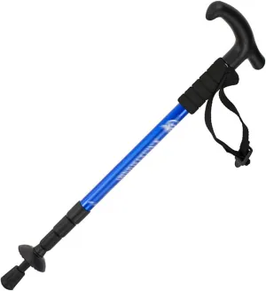 Trekking Poles Hiking- Walking Poles with Antishock and Quick Lock System, Telescopic, Collapsible, Ultralight for Camping, Backpacking,Blue Curved Handle