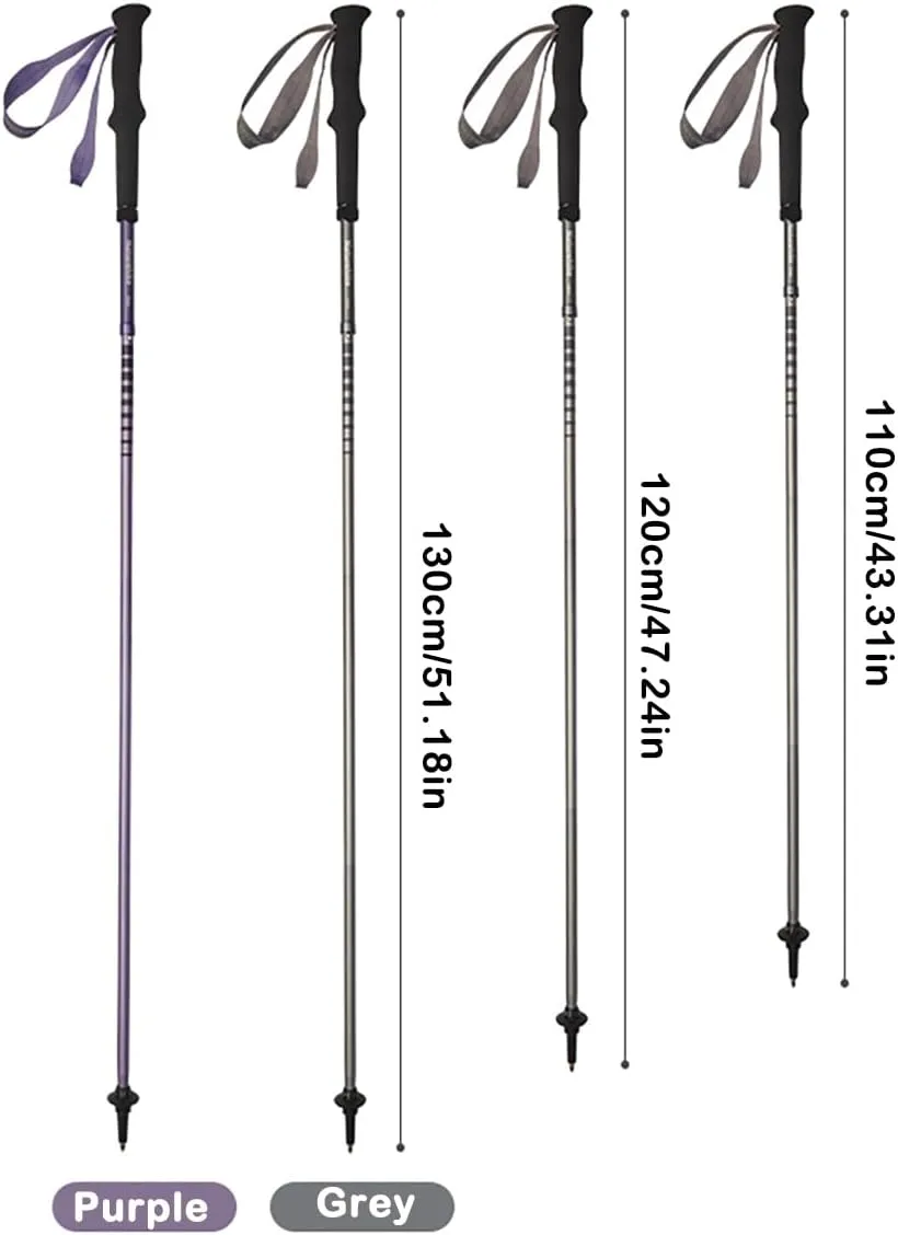 Trekking Poles - Lightweight, Collapsible Hiking Poles for Snowshoe & Backpacking Gear - Pair of 2 Walking Sticks for Hiking, 7075 Aluminum with EVA Grip