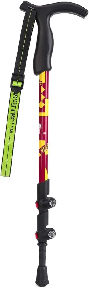Trekking Poles - Lightweight,Shockproof Walking Stick,with Quick Lock System&Non-Slip Handle Hiking Poles, Foldable for Backpacking, Camping (Color : Red)