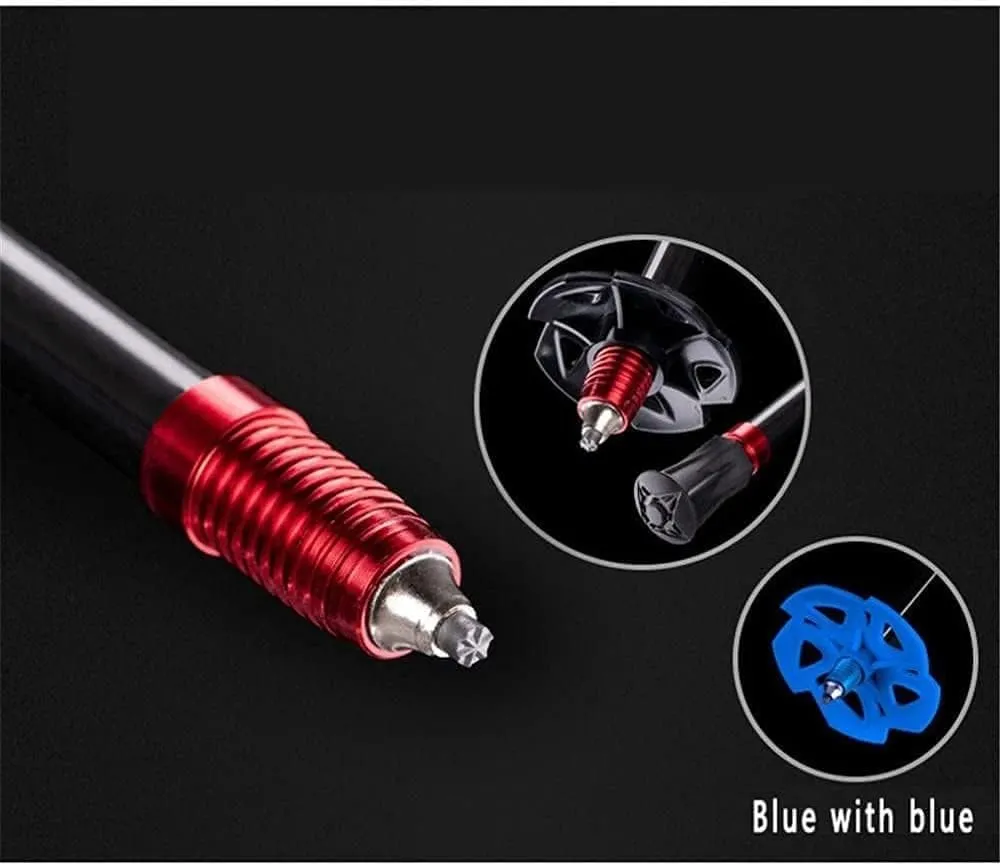 Trekking Poles- Lightweight,The Hiking Poles Rod is Made of Carbon Fiber and Tungsten Steel Rod Tip,External Quick Lock System for Men and Women. (Color : Red)
