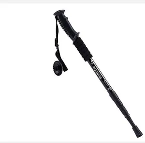 Trekking Poles Outdoor Aluminum Trekking Poles Walking Crutches Climbing Poles Telescopic Climbing Pole Foldable Portable Shrinking Four Straight Handles Parent (Black)