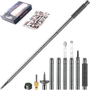 Trekking Poles Tactical Walking Sticks, Multifunctional Lightweight Aircraft Aluminum Collapsible Survival Hiking Poles with Canvas Storage Bag for Women Men Seniors Camping Backpacking