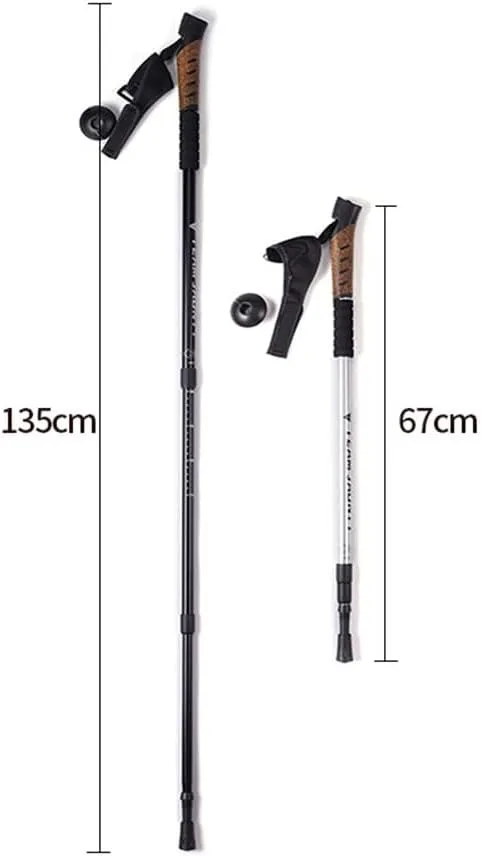 Trekking Poles Walking Sticks Adjustable Anti-Shock Nordic Hiking Alpenstock