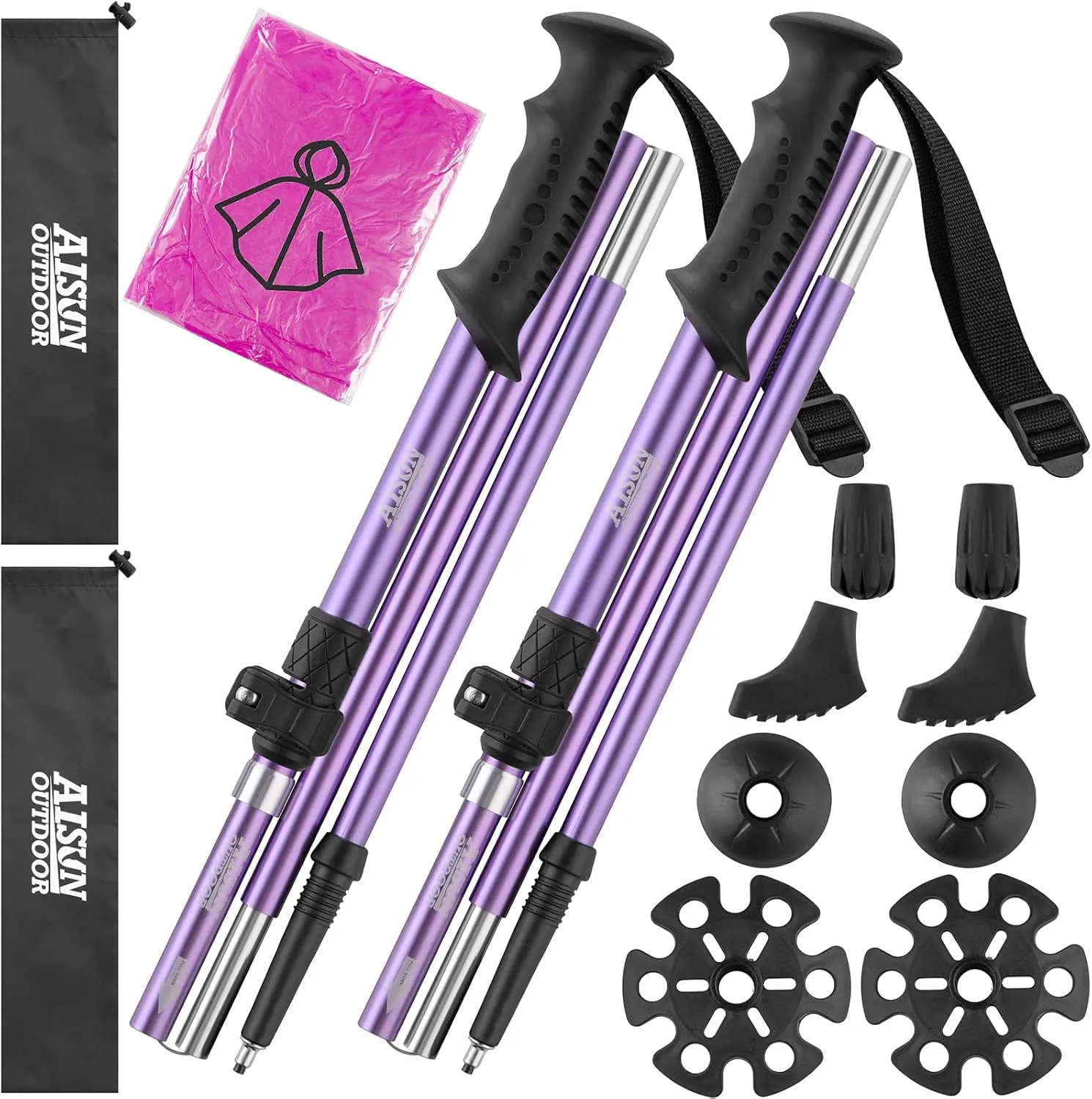 Trekking Poles Walking Sticks for Hiking Climbing Aluminum Lightweight Collapsible for Men Women