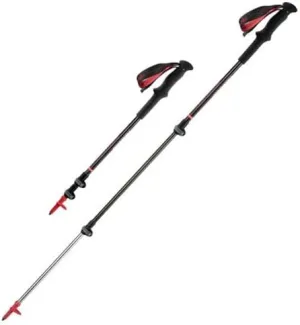 Trekking Poles,Telescopic Lightweight, Walking Sticks for Hiking with Adjustable Wrist Strap Extended Handle, for Hiking, Camping, Climbing (Color : Black)