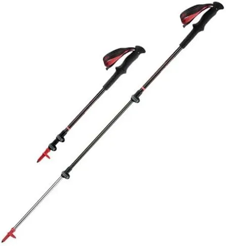 Trekking Poles,Telescopic Lightweight, Walking Sticks for Hiking with Adjustable Wrist Strap Extended Handle, for Hiking, Camping, Climbing (Color : Black)