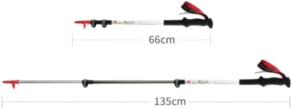 Trekking Poles,Telescopic Lightweight, Walking Sticks for Hiking with Adjustable Wrist Strap Extended Handle, for Hiking, Camping, Climbing (Color : Black)