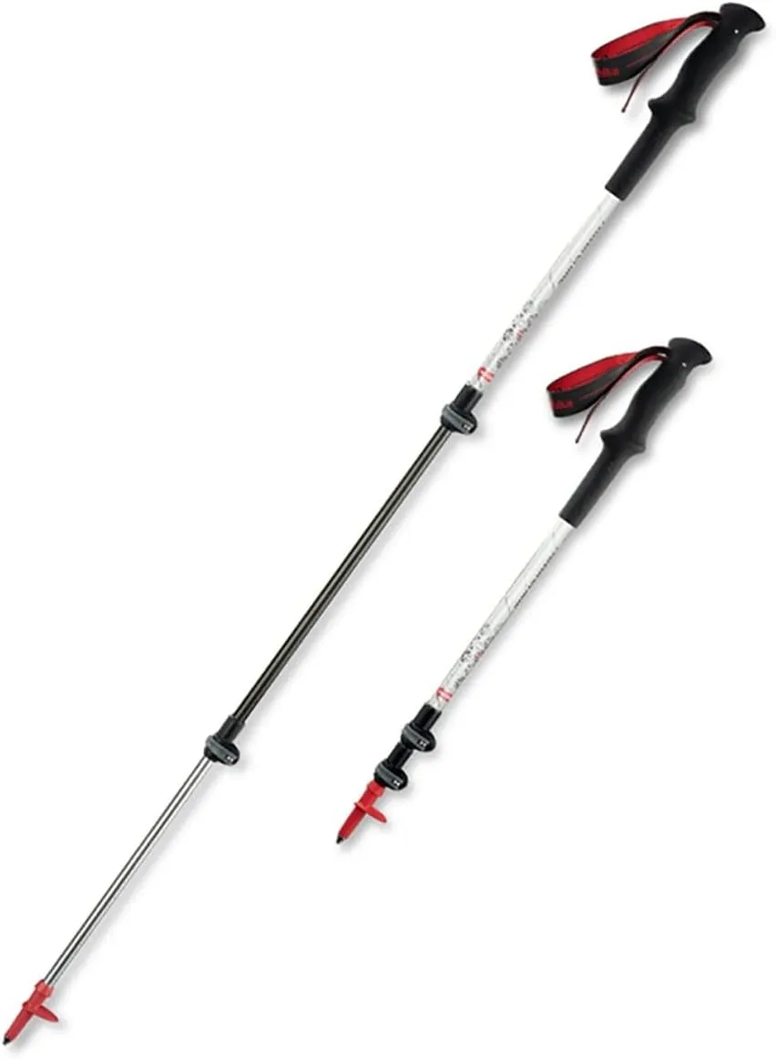 Trekking Poles,Telescopic Lightweight, Walking Sticks for Hiking with Adjustable Wrist Strap Extended Handle for Men and Women. (Color : White)