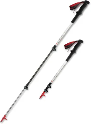 Trekking Poles,Telescopic Lightweight, Walking Sticks for Hiking with Adjustable Wrist Strap Extended Handle for Men and Women. (Color : White)