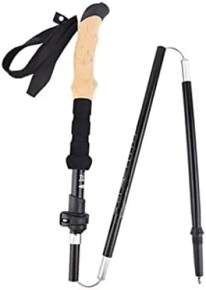 Trekking Poles，Walking Hiking Poles Adjustable for All Heights, Quick Flip-Lock, Durable & Lightweight Aluminum for Hiking, Camping & Backpacking (Color : Black)
