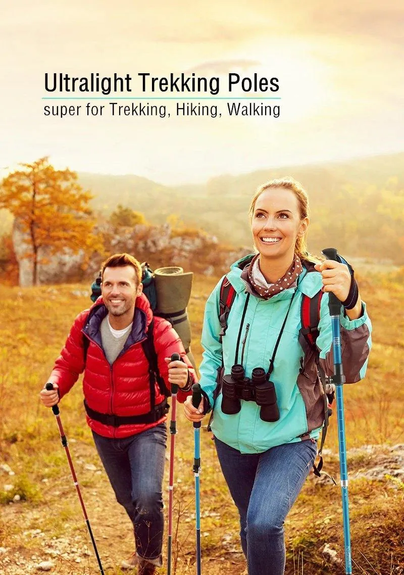 Trekking/walking Poles Folding Stick Pair