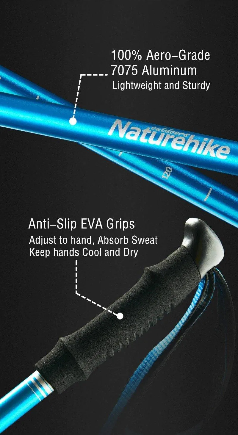 Trekking/walking Poles Folding Stick Pair