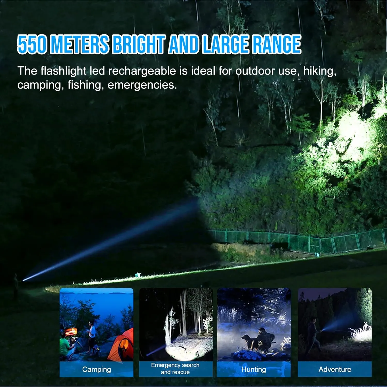 TrustFire T40R Tactical Flashlights, 1800 Lumen Flashlights High Lumens 550 Meter Beam Reach Rechargeable Flashlights Ip68 LED Flashlight 6 Modes Dual Switch Flashlights for Emergencies, EDC, Outdoor