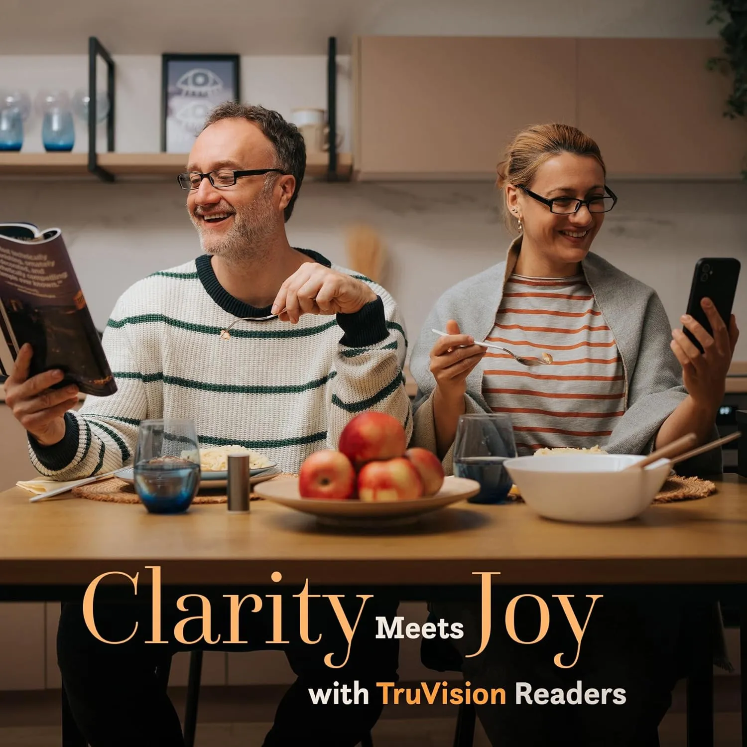 TruVision Readers Reading Glasses, Comfort Spring Hinges for Men and Women, 9501HP