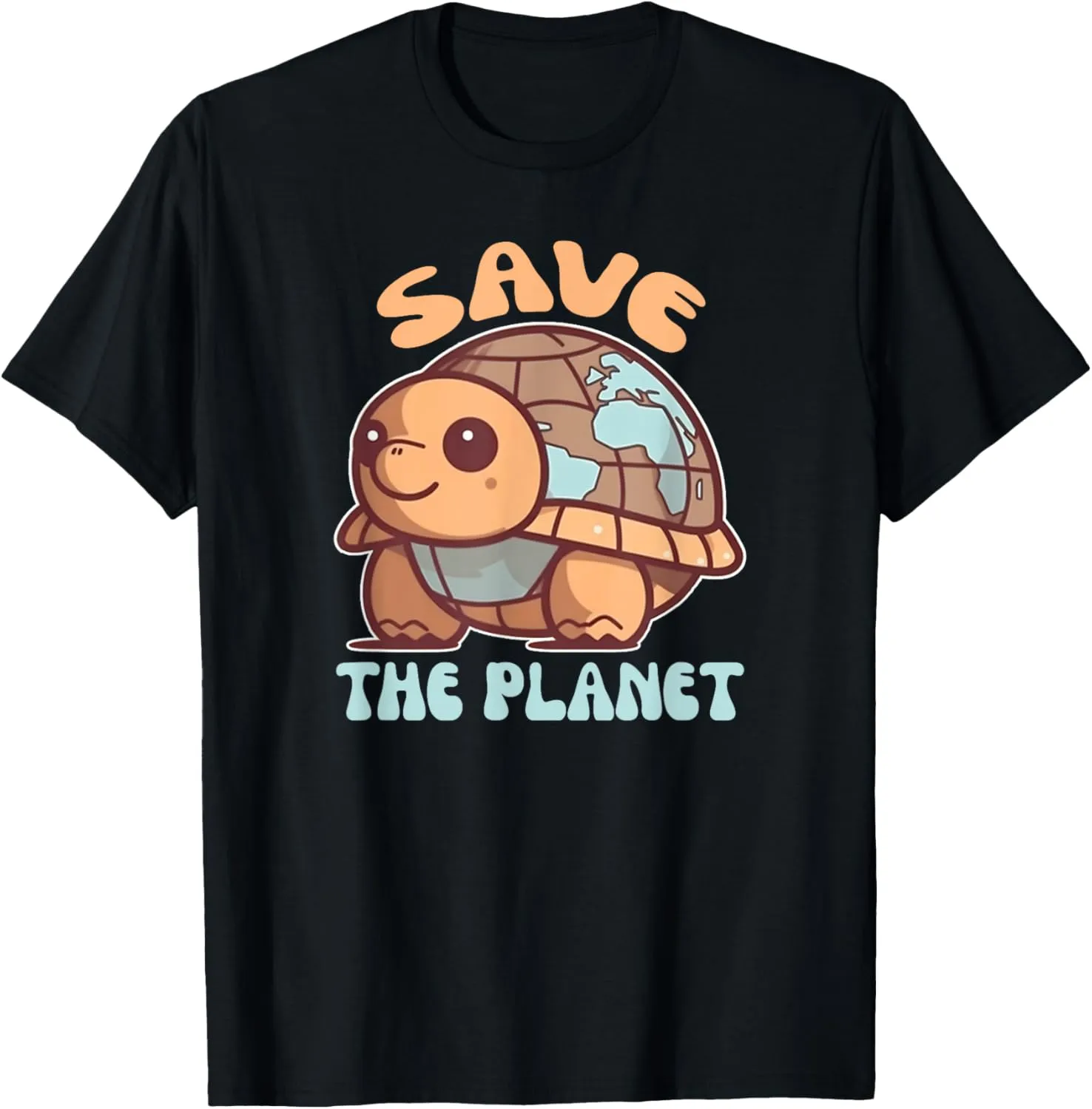 Turtle With Earth Environmental Protection save the planet T-Shirt