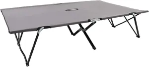 Two Person Folding Sun Lounger Gray Steel