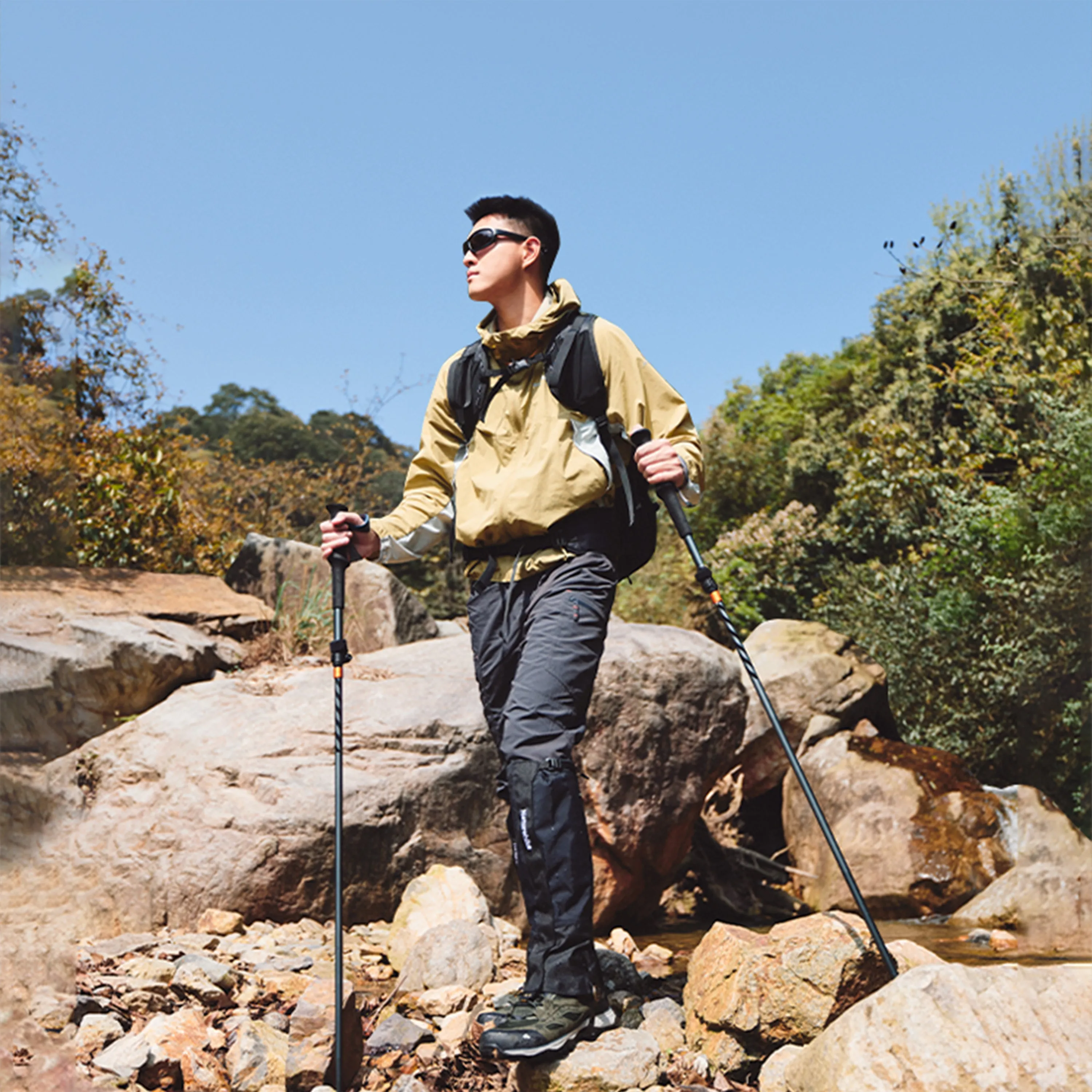 UL Connected Folding - Naturehike Trekking And Pole Aluminum Carbon Adjustable Attractive Grey Chang Feng Five-Section