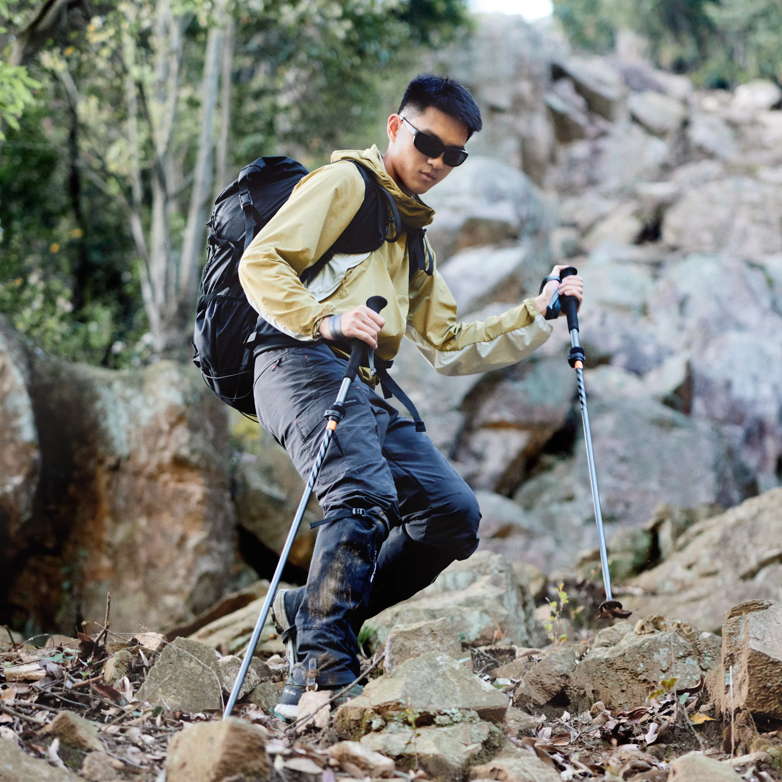 UL Connected Folding - Naturehike Trekking And Pole Aluminum Carbon Adjustable Attractive Grey Chang Feng Five-Section