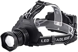 Ultra-Bright LED Rechargeable Headlamp – 90,000 Lumens, 12-Hour Runtime, 7500mAh Battery, 5 Light Modes, 90° Adjustable, 800m Beam Distance, Waterproof for Camping, Hiking, Climbing