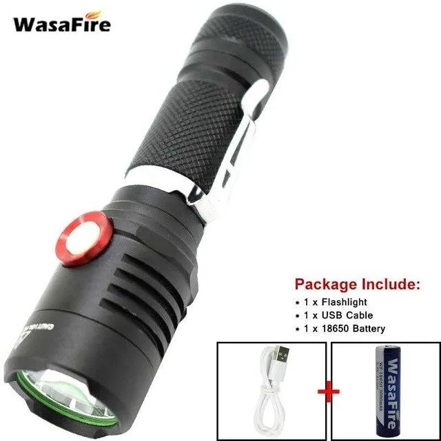 Ultra Bright XML L2 USB LED Flashlight 1 Mode L2 Highlight High Power LED Torch Rechargeable Camping Pen Light use 18650 Battery