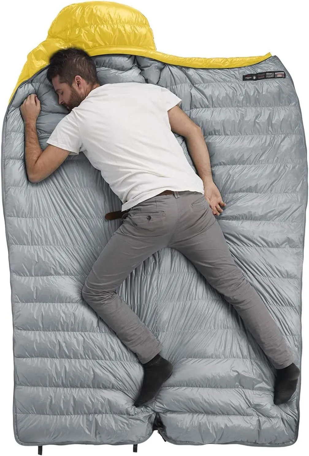 Ultra Light Goose Down Sleeping Bag Cold Weather 750 Fluffy 4 Seasons Waterproof and Compact,Backpack,Hiking,Travel,Outdoor Compression Bag,Yellow,M