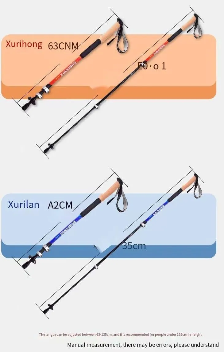 Ultra-Lightweight Portable Aluminium Alloy Telescopic Hiking Poles - Perfect for Outdoor Sports & Cross-Country Walking