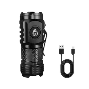 Ultra Powerful Mini LED Flashlight 30000 Lumens with 3 Core LEDs, 18500 Battery, Type-C Charging, and Magnetic Tail