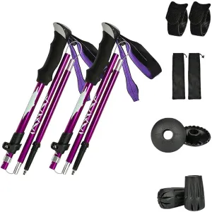 Ultra Strong Trekking, Walking, and Hiking PolesTrekking Poles Aluminum Alloy Folding Ultra-Light andultra-Short- Collapsible, Lightweight, Quick Locking, and Ultra Durable