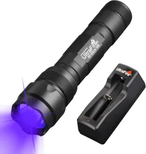 ULTRAFIRE UV Flashlight 365 nm LED Blacklight, 10W Single Mode Powerful UV Light for Pet Dry Urine Stains, Curing Resins, Scorpions Hunting, Fluorescence Detection