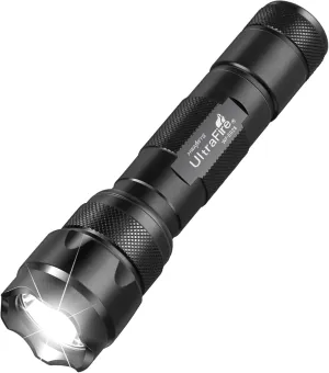 ULTRAFIRE WF-502B Mini LED Flashlight 1000 Lumens Single Mode Zoomable Tactical EDC Flashlight, Adjustable Focus Super Bright Waterproof Small Flash Light Portable Torch (Battery Not Included)