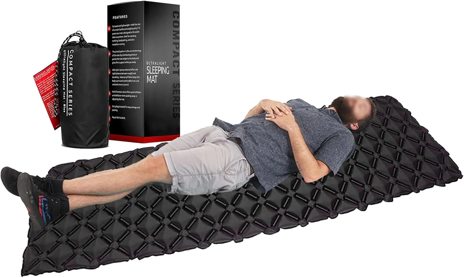 Ultralight Camping Mat | Lightweight Inflatable Sleeping Pad, Compact Air Mattress for Backpacking and Hiking
