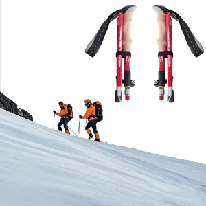 Ultralight Carbon Outdoor Hiking Poles, Telescopic and Foldable, Great for Mountaineering, Trekking and Cross - Country Running