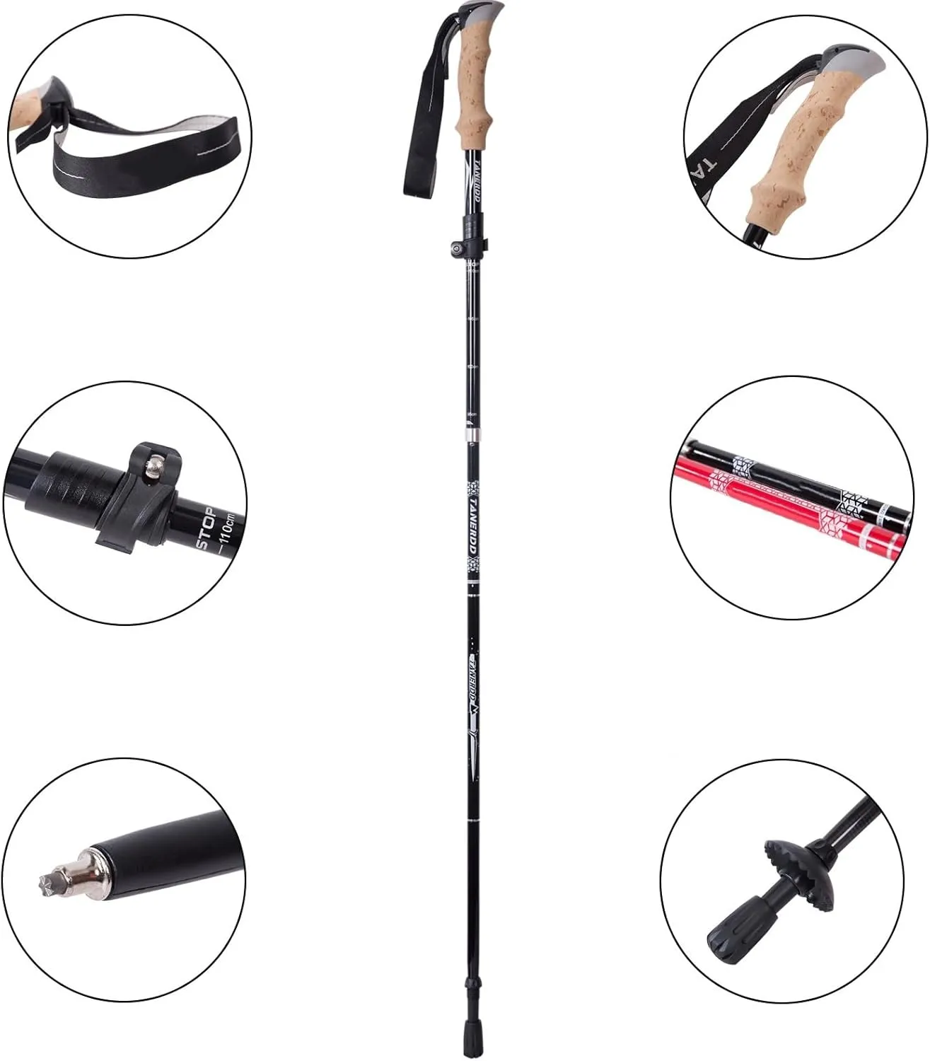 Ultralight Carbon Outdoor Hiking Poles, Telescopic and Foldable, Great for Mountaineering, Trekking and Cross - Country Running