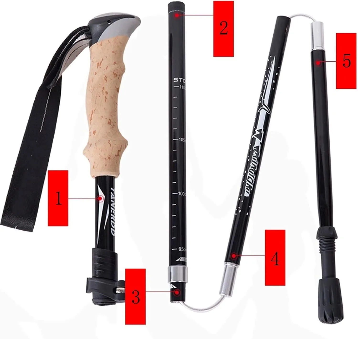 Ultralight Carbon Outdoor Hiking Poles, Telescopic and Foldable, Great for Mountaineering, Trekking and Cross - Country Running