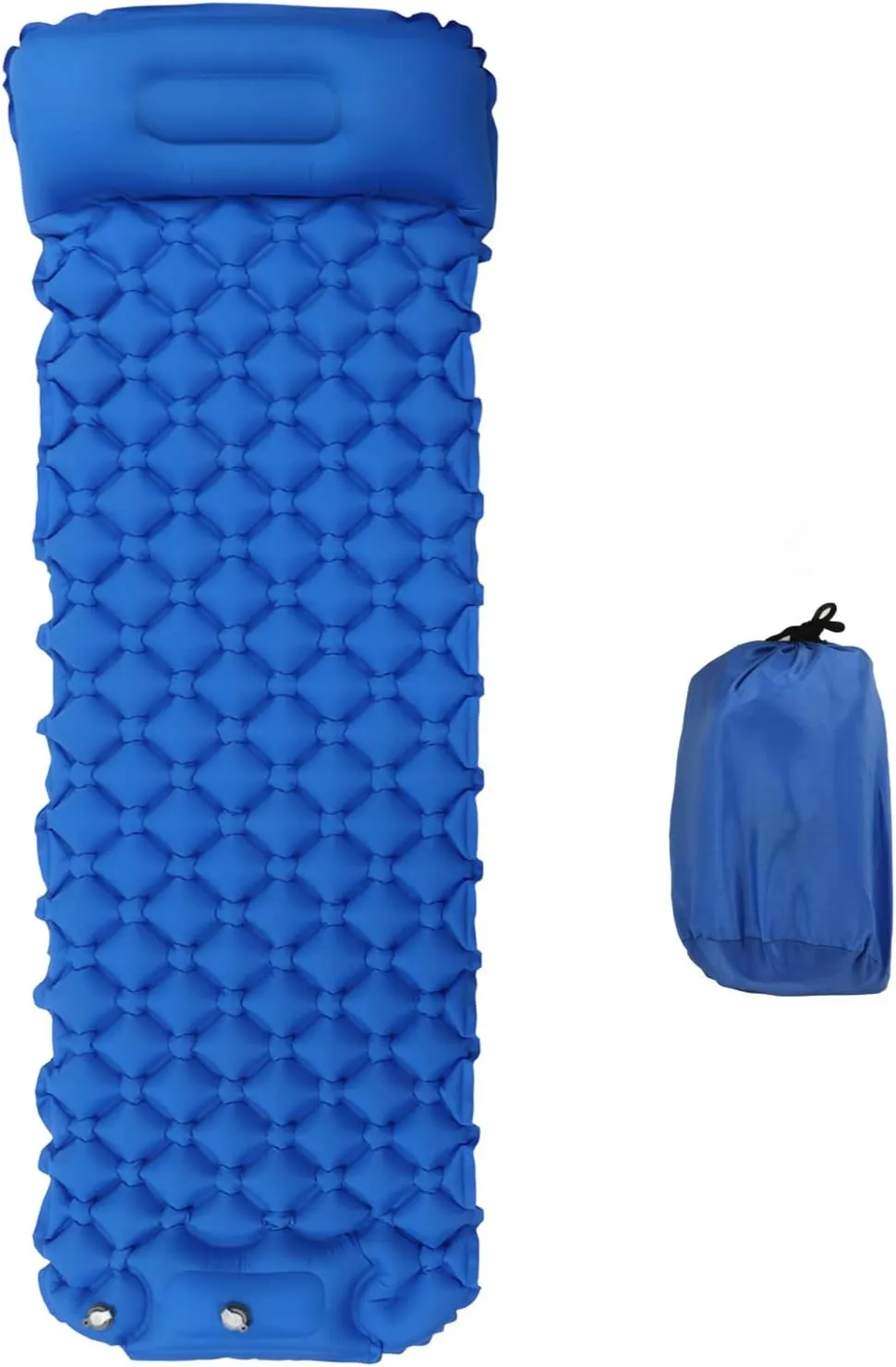 Ultralight Inflatable Sleeping Mat for Camping and Backpacking, Built in Pump for Quick Inflation, and Water Proof, Compact and Easy to Store (Deep Blue)