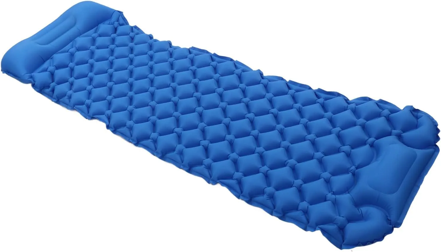 Ultralight Inflatable Sleeping Mat for Camping and Backpacking, Built in Pump for Quick Inflation, and Water Proof, Compact and Easy to Store (Deep Blue)