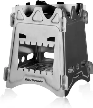 Ultralight Wood Burning Stove Portable Backpacking Stove Titanium Multi-Fuels Outdoor Camping Stove (Titanium)