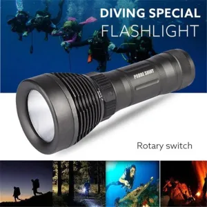Underwater Diving Diver Flashlight Torch 5000 Lumens XM-L T6 LED Light Lamp Waterproof  Use 18650 Battery Bicycle Light 40OT17