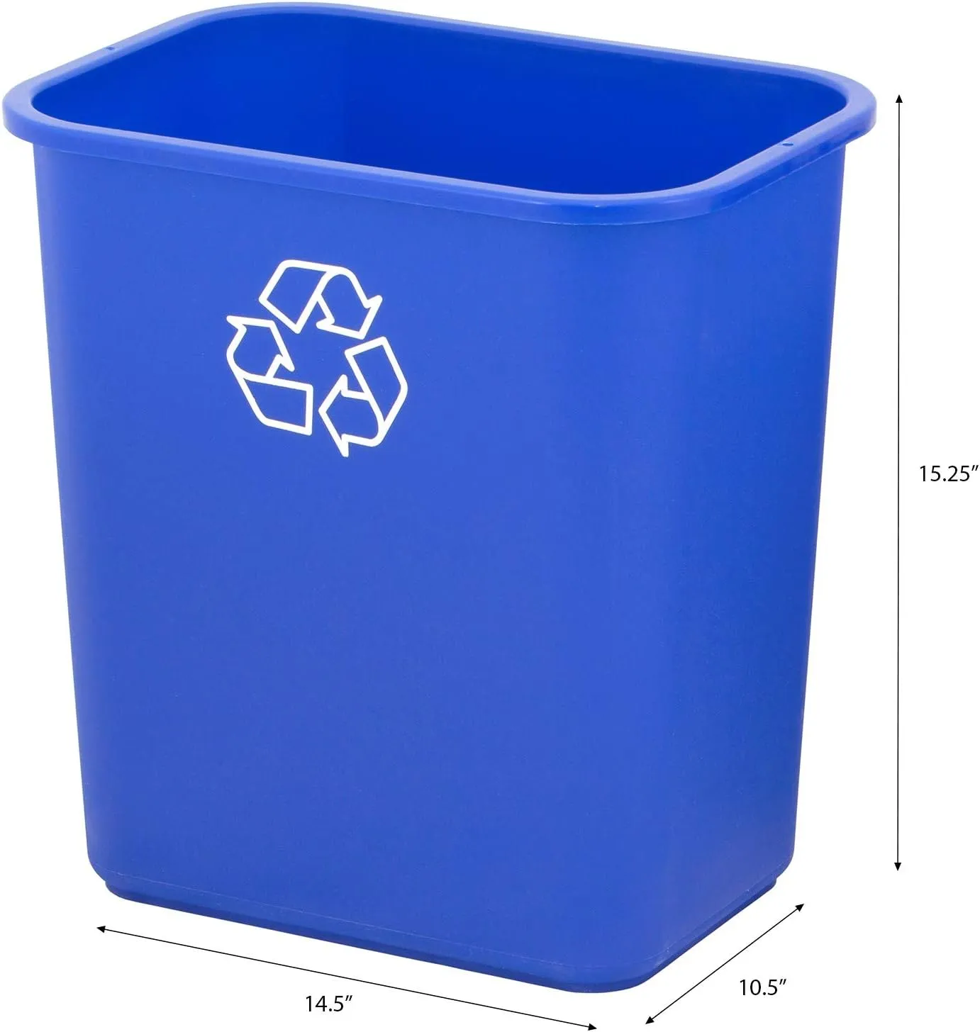 United Solutions 7 Gallon / 28 Quart Space Saving Recycling Bin, Fits Under Desk and Small, Narrow Spaces in Commercial, Kitchen, Home Office, and Dorm, Easy to Clean, (Pack of 2), Recycle Blue