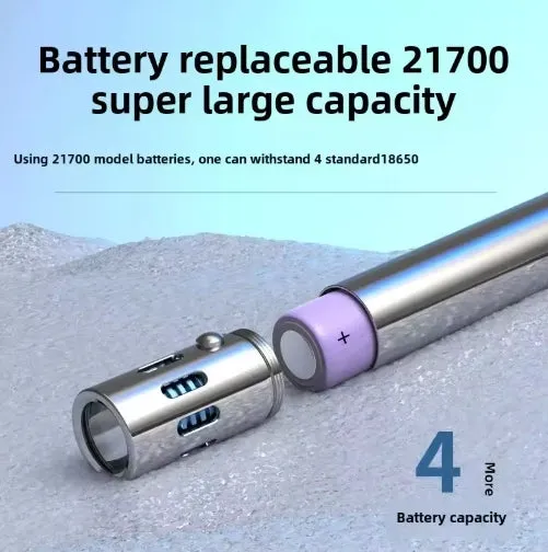 Updated High-grade Stainless Steel 100000Lumens White Laser Tactical Flashlight With 21700 Tesla Li-ion Battery 10-20 Hours High Endurance 20 Years of Use