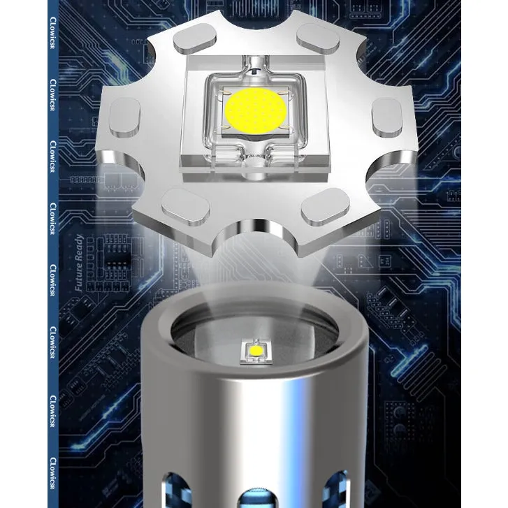 Updated High-grade Stainless Steel 100000Lumens White Laser Tactical Flashlight With 21700 Tesla Li-ion Battery 10-20 Hours High Endurance 20 Years of Use