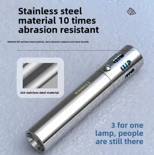 Updated High-grade Stainless Steel 100000Lumens White Laser Tactical Flashlight With 21700 Tesla Li-ion Battery 10-20 Hours High Endurance 20 Years of Use