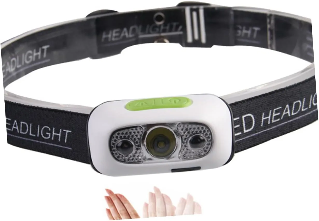 UPKOCH Headlamp with Motion Sensor Rechargeable Headlight for Camping Hiking Running Bicycle Outdoor Activities Hands- Flashlight